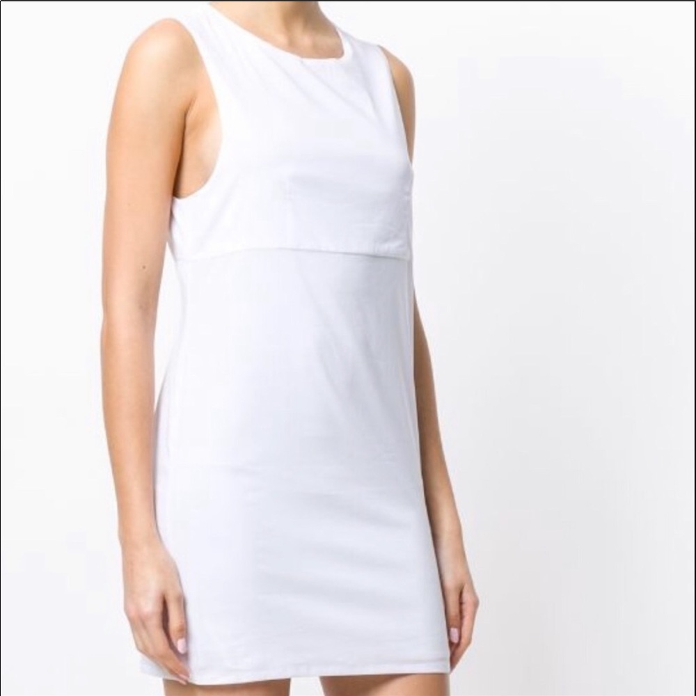 Paskal White Semi Sheer Sheath Dress Medium